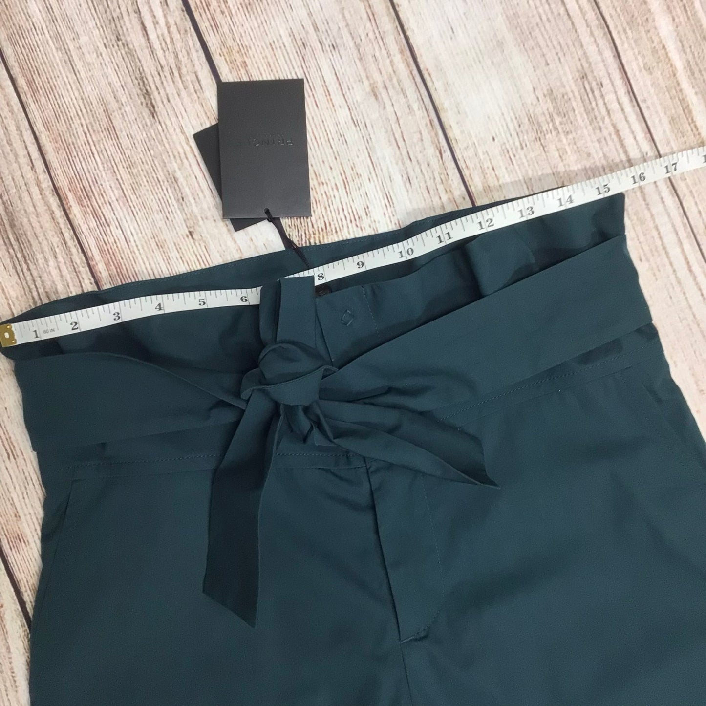 BNWT Pringle of Scotland Dark Jade Green Wide Leg Trousers 100% Cotton Size 8