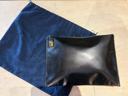 Prada Black Leather Clutch Bag