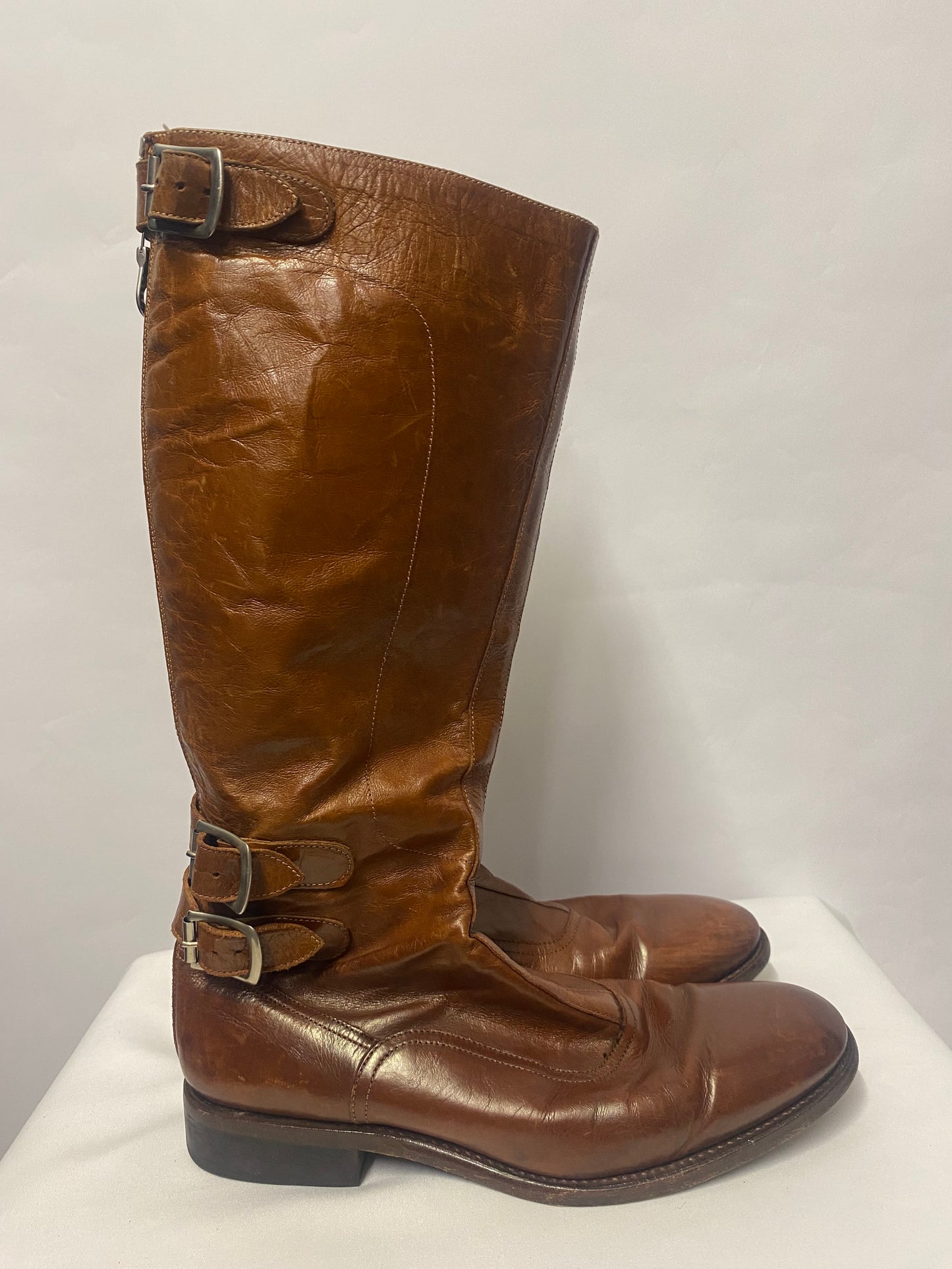 Paul Smith 'men only' Range Women's Brown Leather Calf Length Boots 5.5
