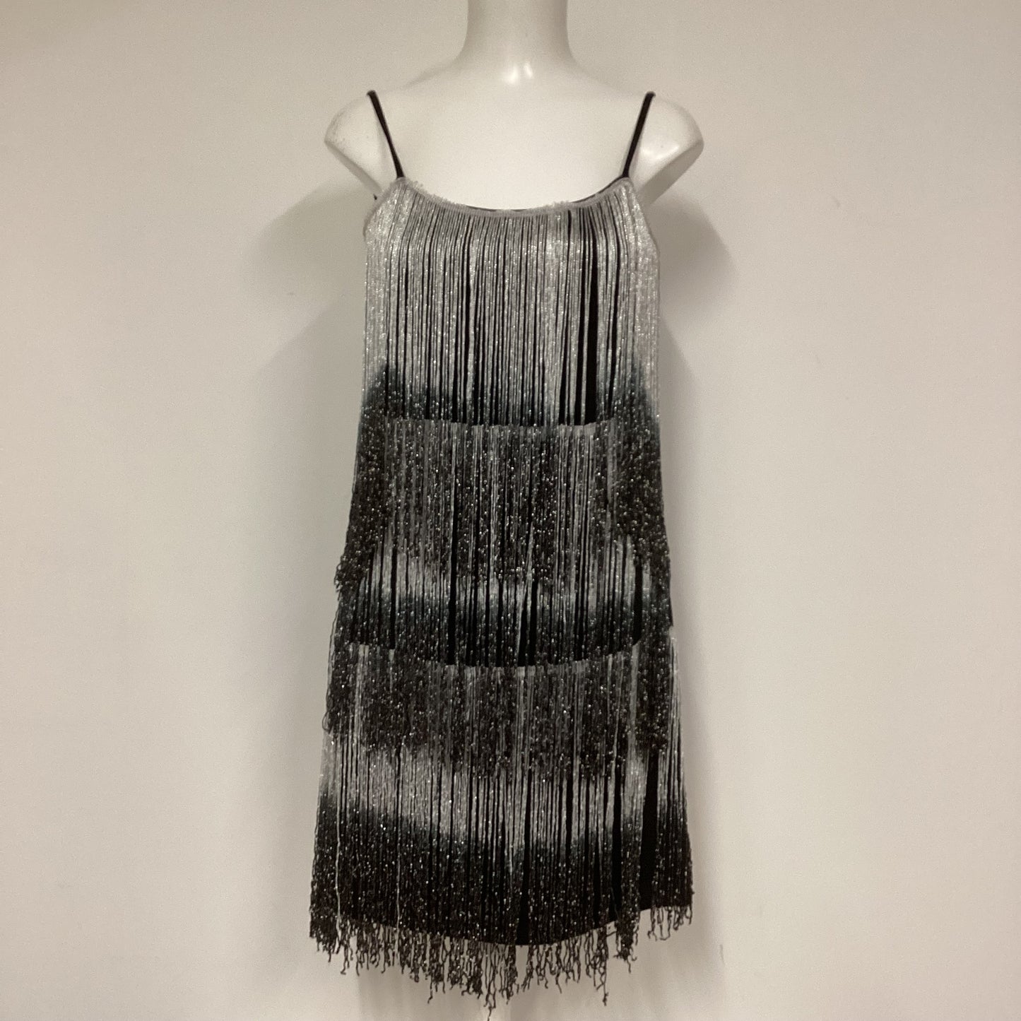 Daisylayla Black And Silver Tassel Dress Size 8