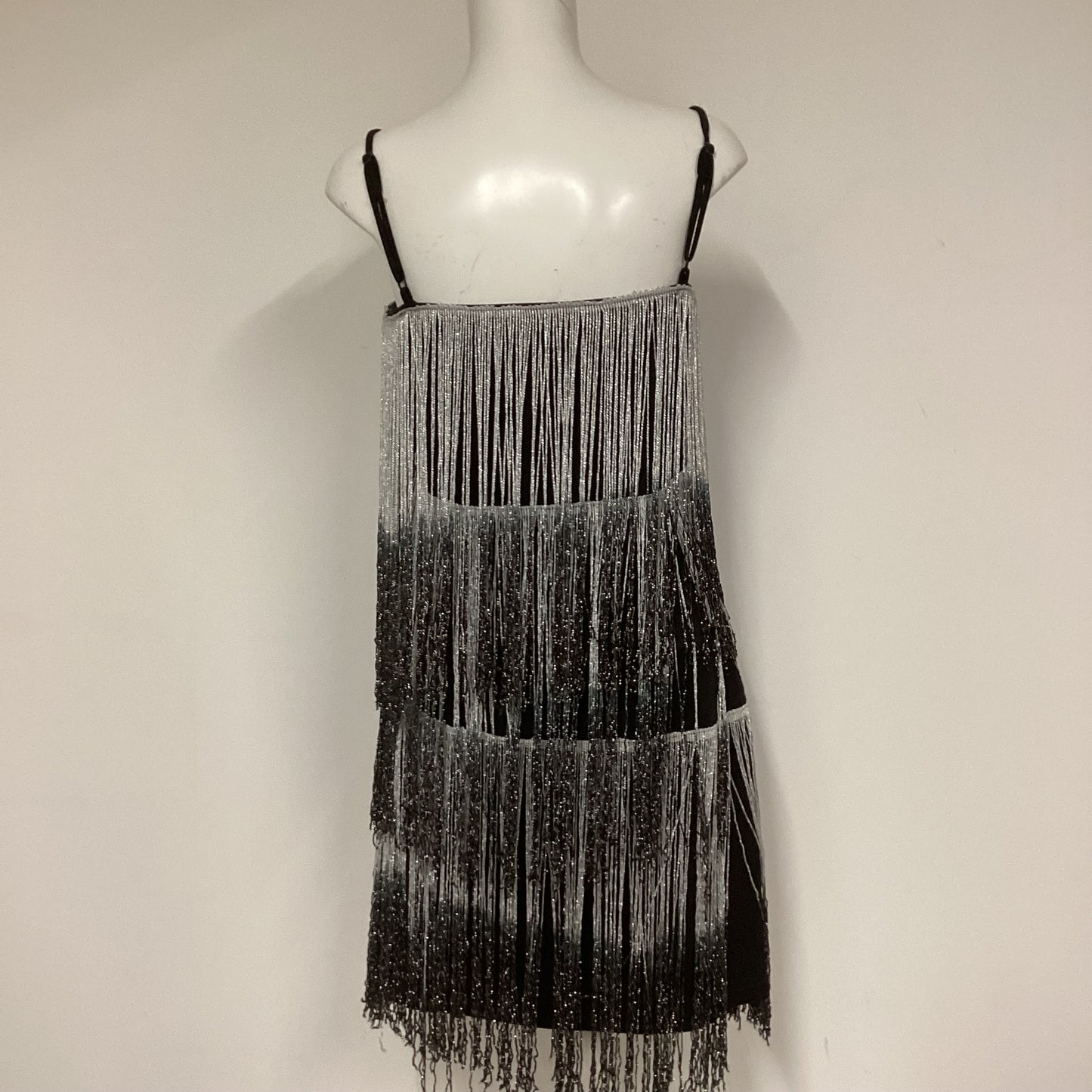 Daisylayla Black And Silver Tassel Dress Size 8