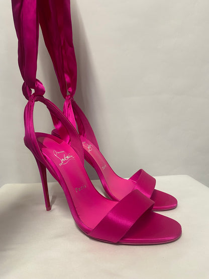 Christian Louboutin Pink Sandale Du Desert Stiletto Heel 7