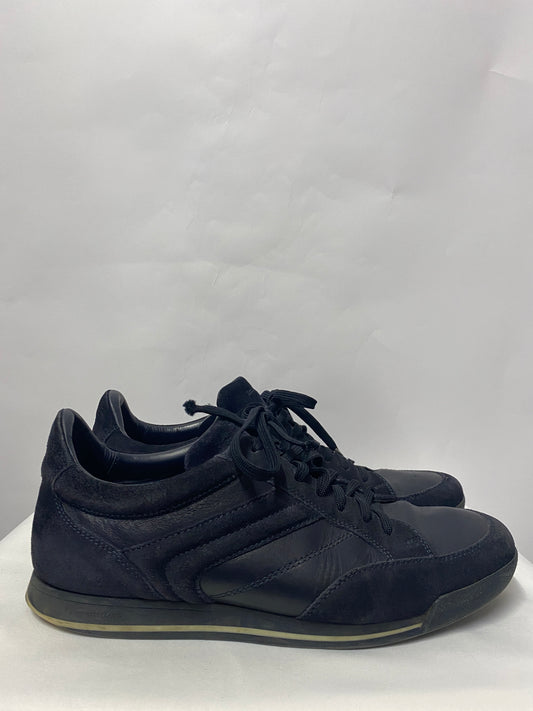 Ermenegildo Zegna Navy Leather and Suede Lace up Sneakers 9