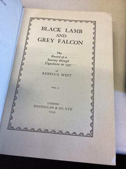 Black Lamb and Grey Falcon Vol 1 and Vol 2 Rebecca West