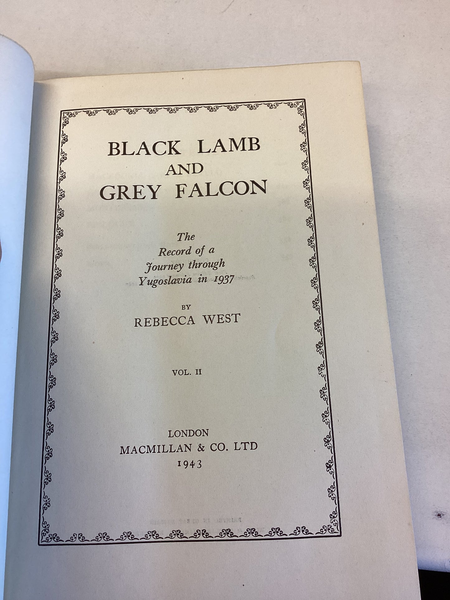Black Lamb and Grey Falcon Vol 1 and Vol 2 Rebecca West