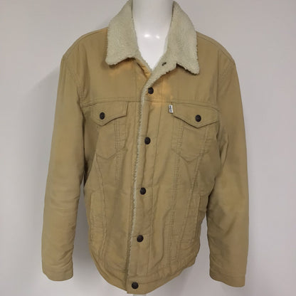 Levi's Yellow Beige Corduroy Sherpa Lined Jacket Size L