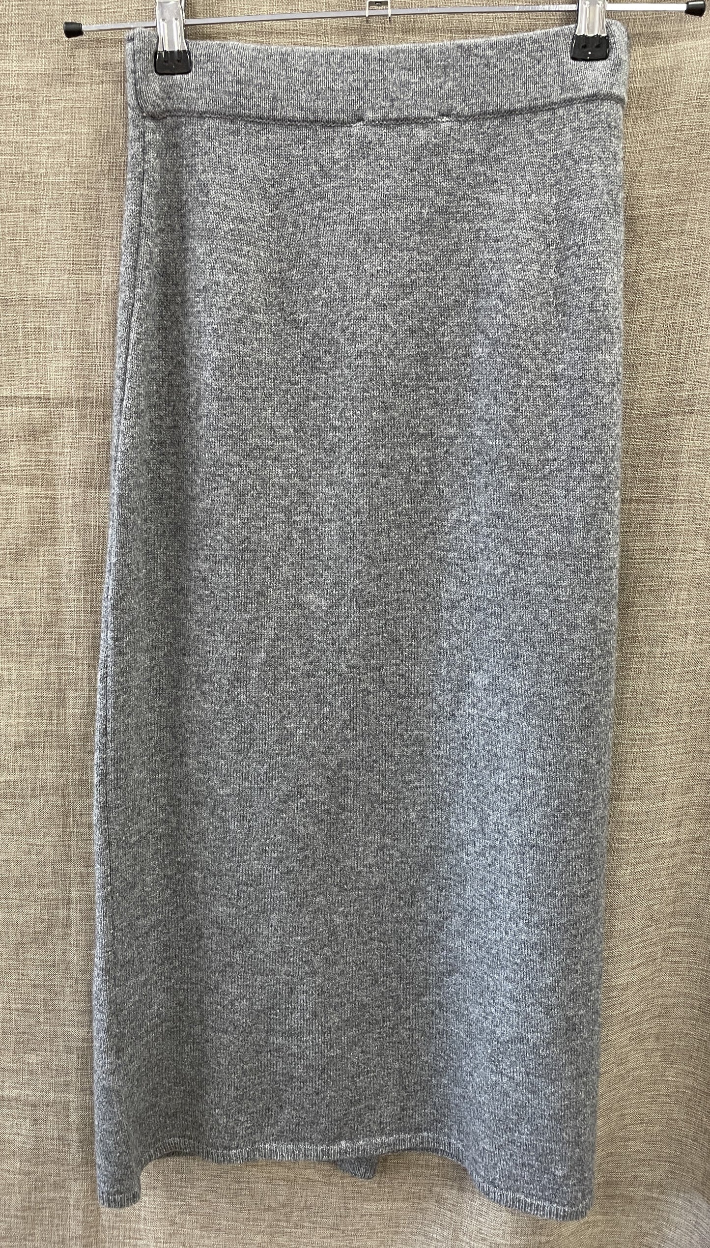 Oui New with Tags Grey Wool Mix Knitted Long Wrap Skirt EUR 24 UK 6