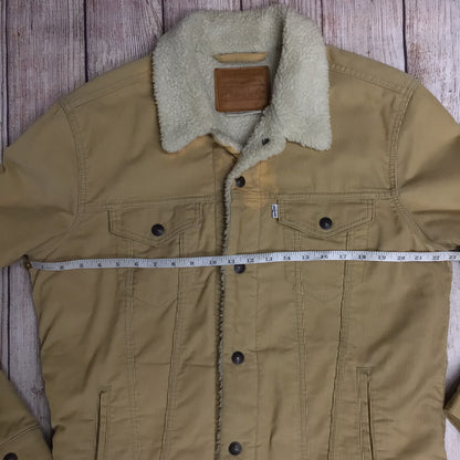 Levi's Yellow Beige Corduroy Sherpa Lined Jacket Size L