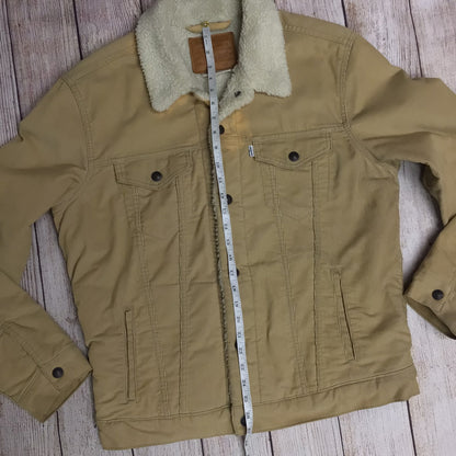 Levi's Yellow Beige Corduroy Sherpa Lined Jacket Size L