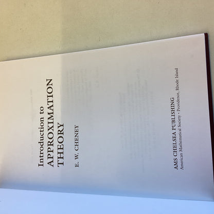Introduction To Approximation Theory E W Cheney