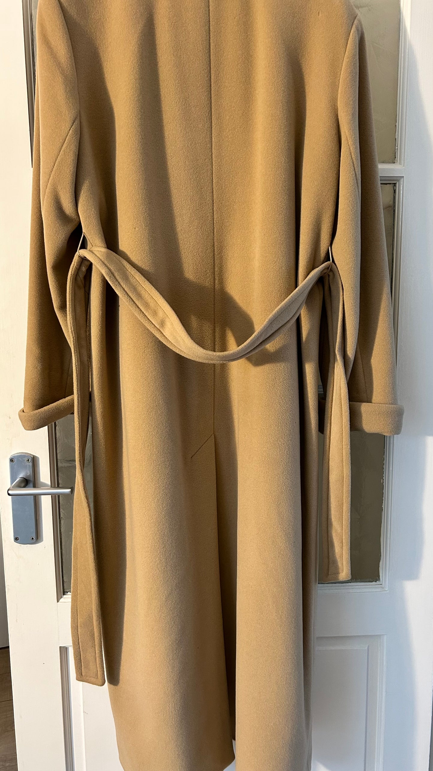 Laura Ashley Camel wool long Trench Coat Large