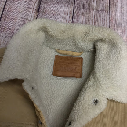 Levi's Yellow Beige Corduroy Sherpa Lined Jacket Size L