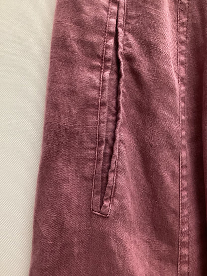 Armand Ventilo 100% Linen Pink Skirt with Pockets Size 38 (S)
