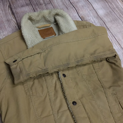 Levi's Yellow Beige Corduroy Sherpa Lined Jacket Size L