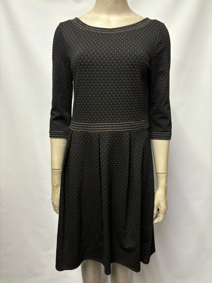 Max Studio Black Ribbed Polka Dot Dress Small