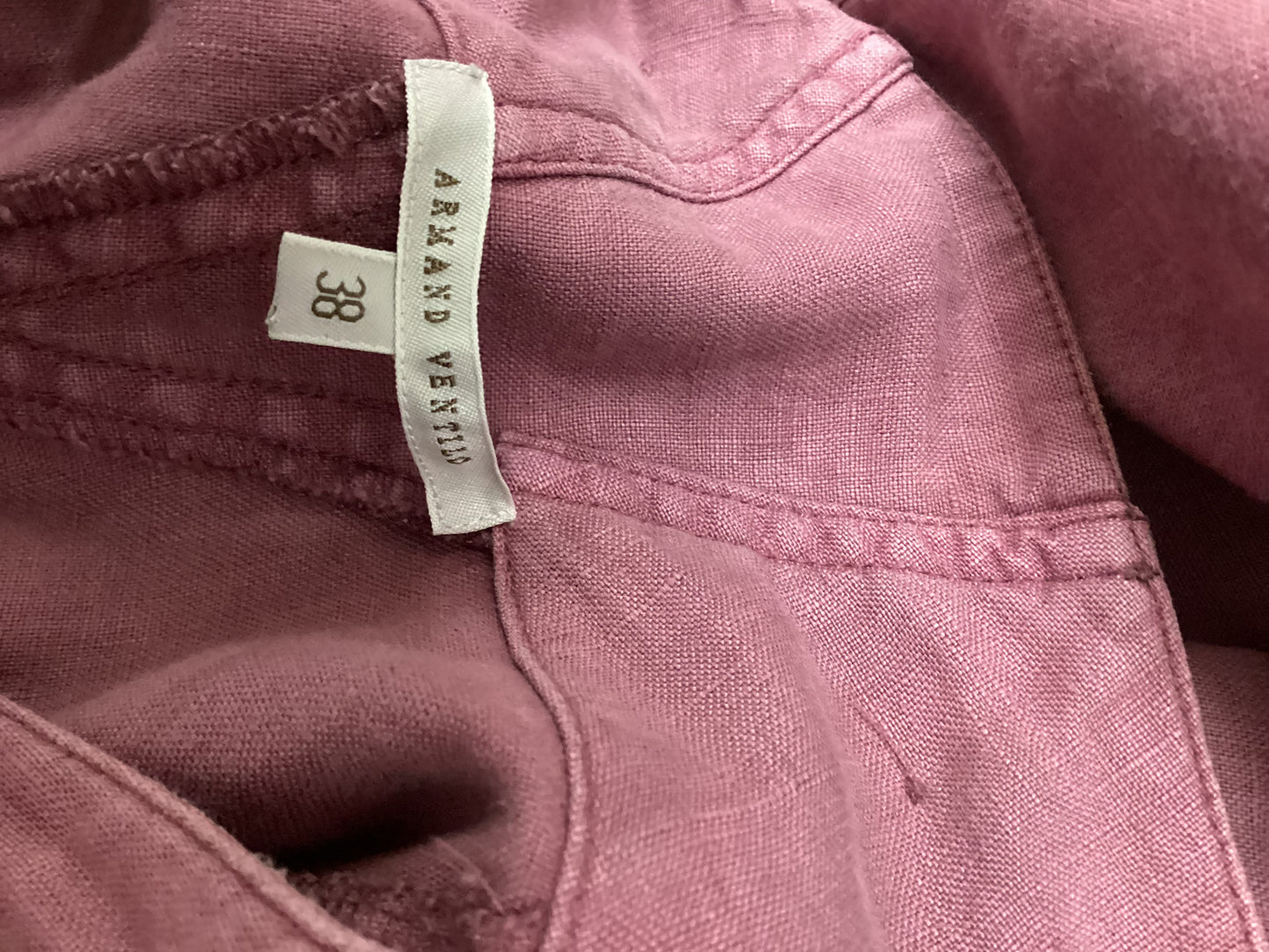 Armand Ventilo 100% Linen Pink Skirt with Pockets Size 38 (S)