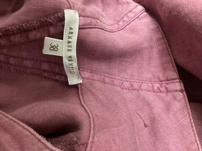 Armand Ventilo 100% Linen Pink Skirt with Pockets Size 38 (S)