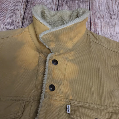 Levi's Yellow Beige Corduroy Sherpa Lined Jacket Size L