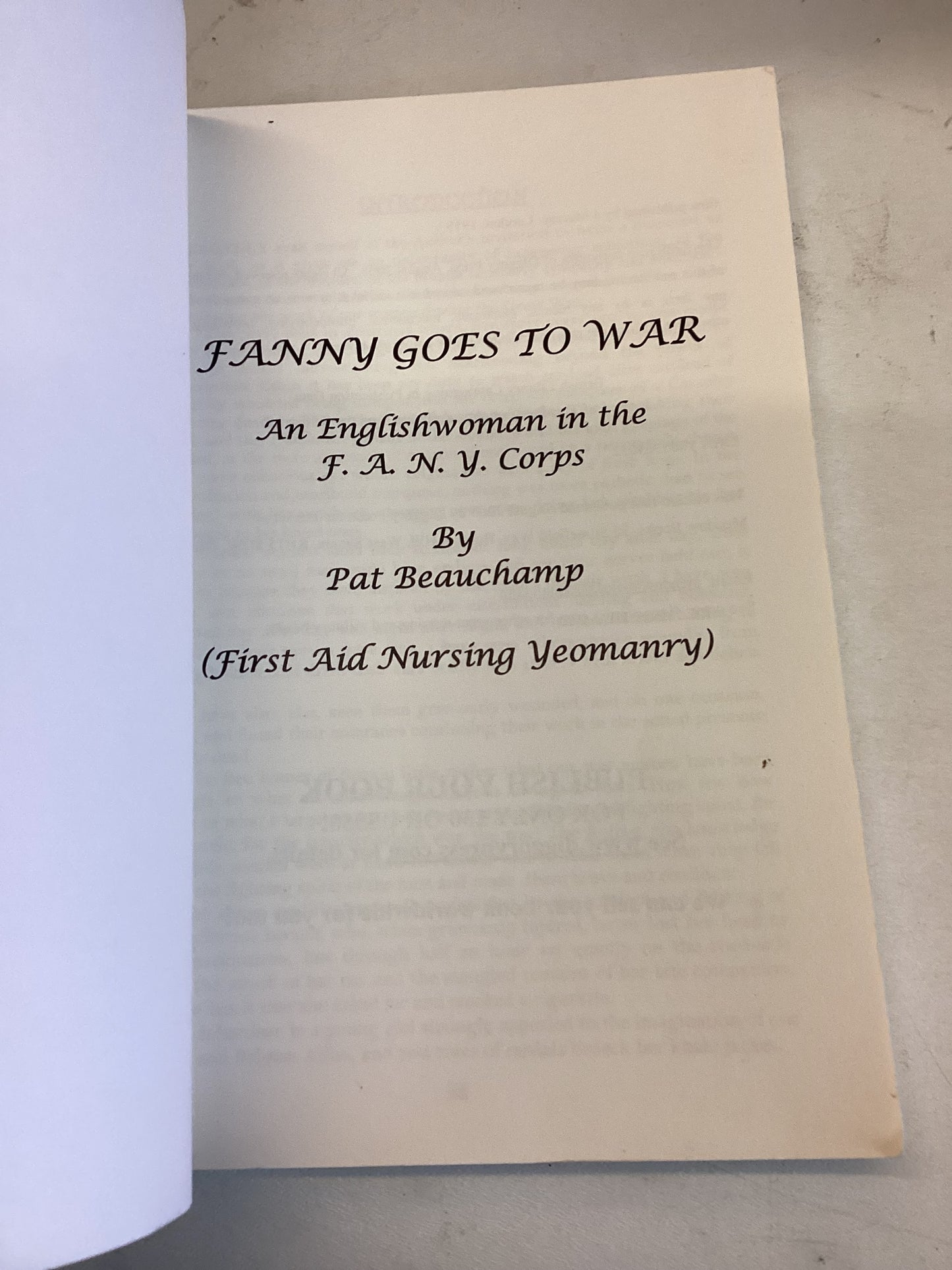 Fanny Goes To War Pat Beauchamp