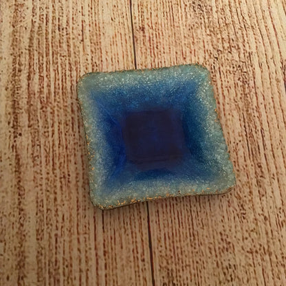 Les Emaux d’Art Dugan & Christel Limoges Blue Fused Glass & Copper Dish