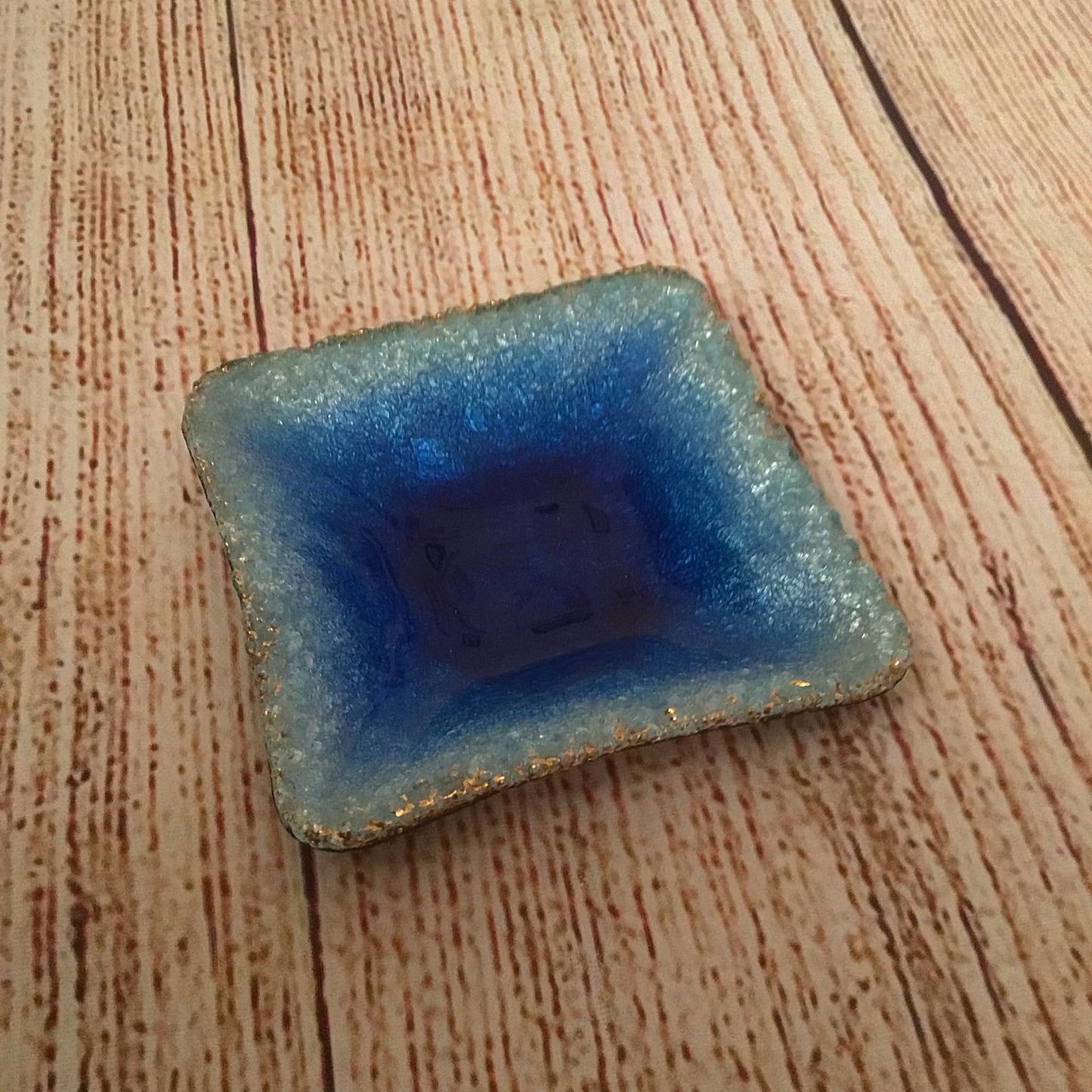 Les Emaux d’Art Dugan & Christel Limoges Blue Fused Glass & Copper Dish