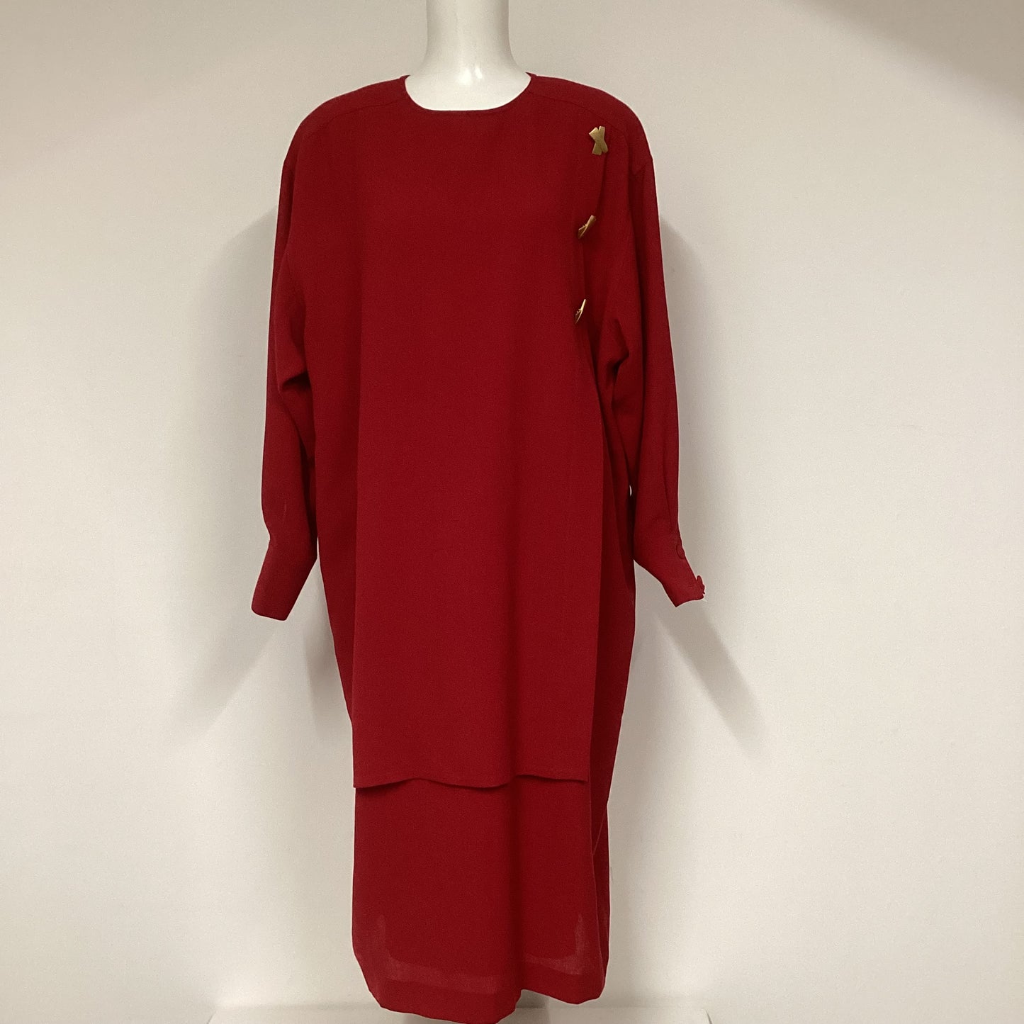 BNWT Schneberger Red Dress W/ Gold Buttons Size 22