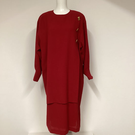 BNWT Schneberger Red Dress W/ Gold Buttons Size 22