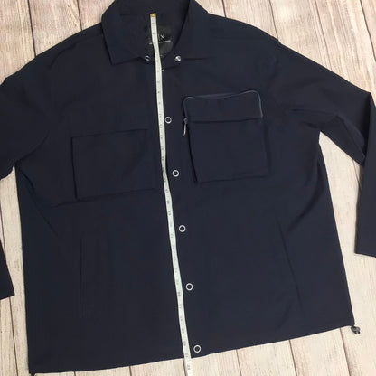 AX Armani Exchange Navy Blue Seersucker Overshirt Size XL