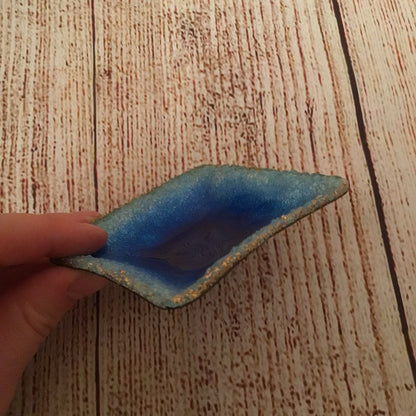 Les Emaux d’Art Dugan & Christel Limoges Blue Fused Glass & Copper Dish