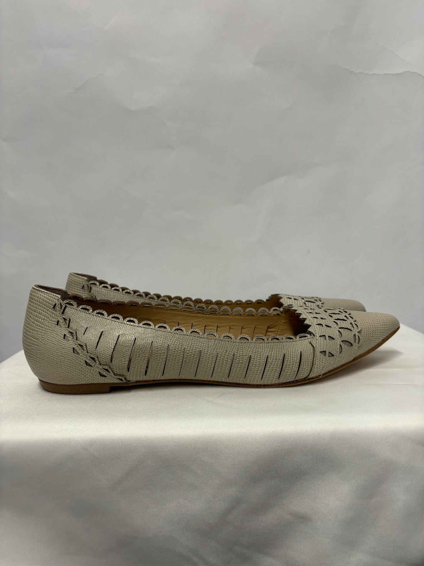 Belle Sigerson Morrison Grey Leather Slip On Flats 9.5