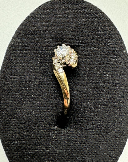 Vintage 0.20 Carat Diamond & 9 Karat Gold Ring Size K 1/2