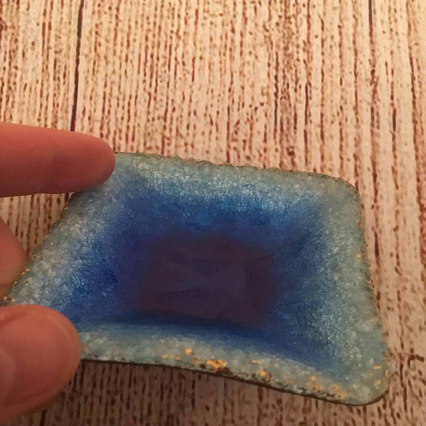 Les Emaux d’Art Dugan & Christel Limoges Blue Fused Glass & Copper Dish