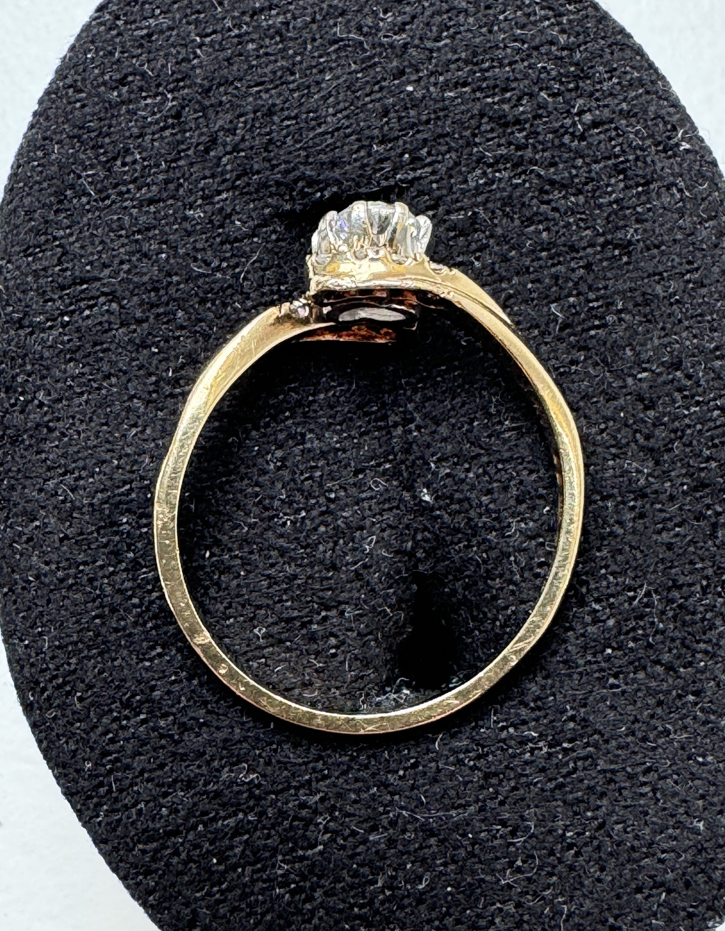 Vintage 0.20 Carat Diamond & 9 Karat Gold Ring Size K 1/2