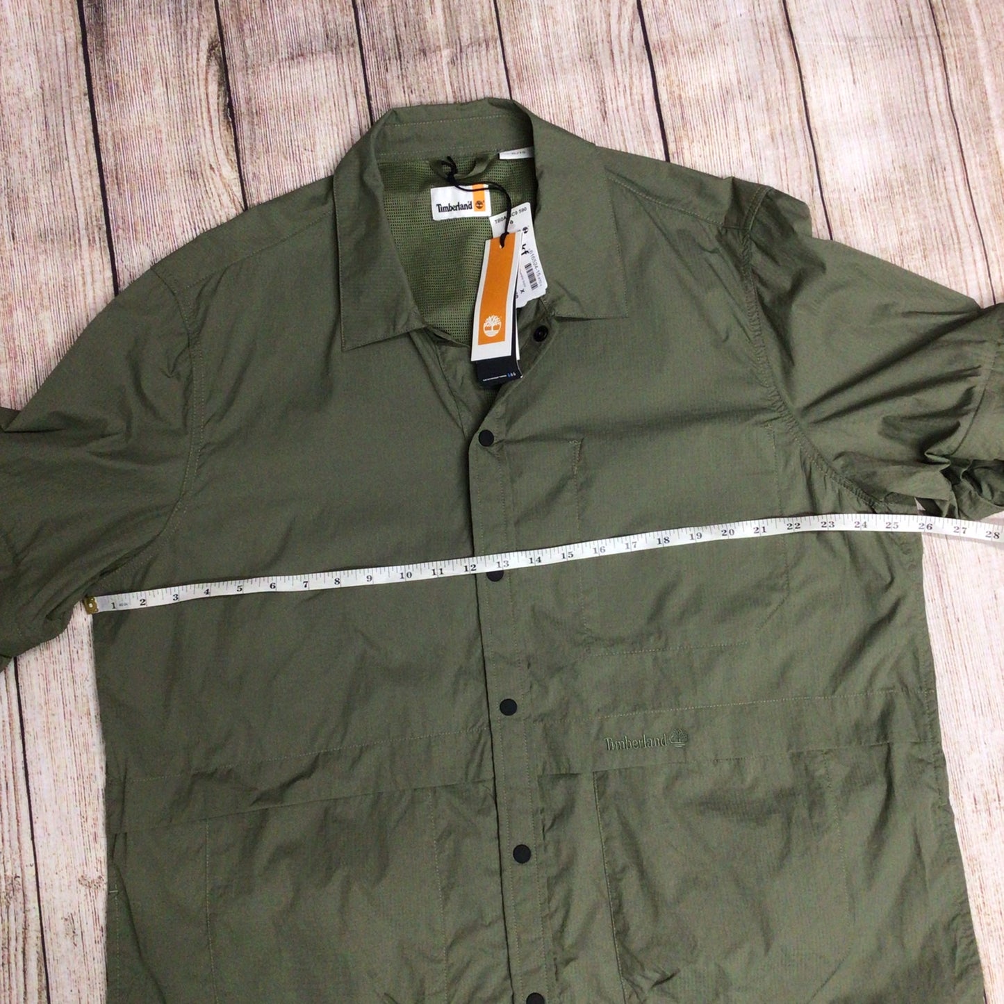 BNWT Timberland Green Thin Overshirt w/Convertible Sleeves Size XL