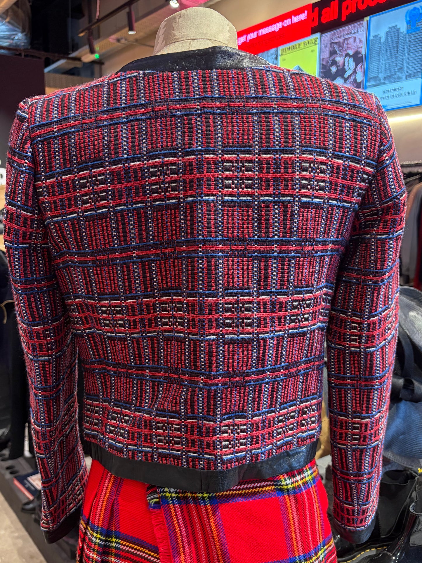 Claudie Pierlot Plaid Tweed Jacket Size 8 / S