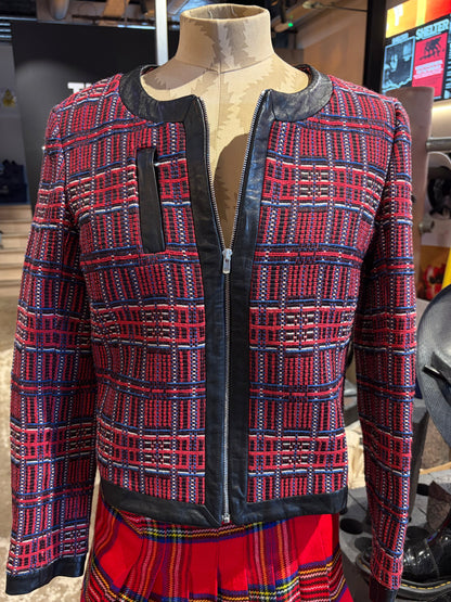 Claudie Pierlot Plaid Tweed Jacket Size 8 / S