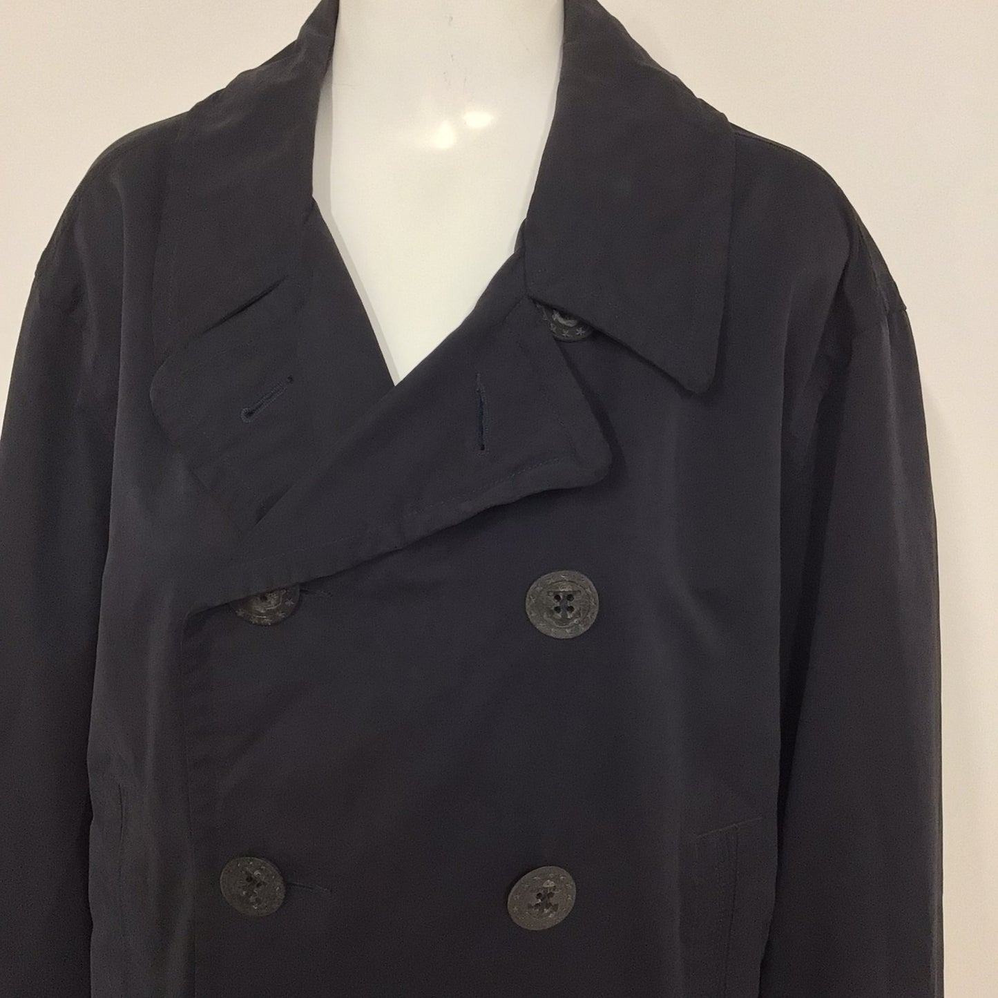 Polo Ralph Lauren Navy Blue Mac Trench Coat Size L