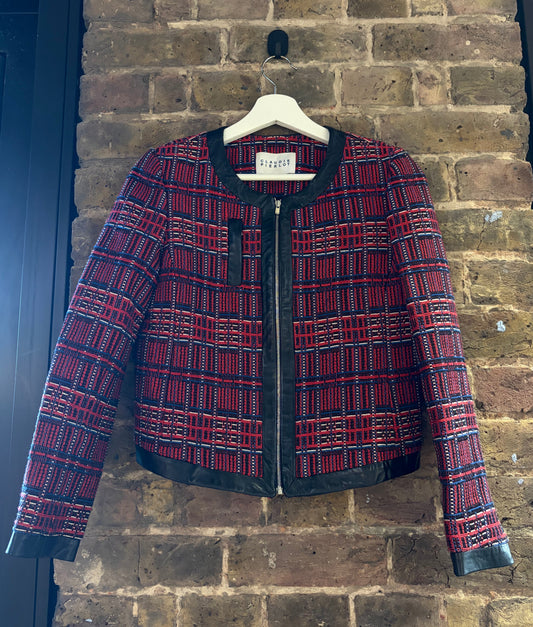 Claudie Pierlot Plaid Tweed Jacket Size 8 / S