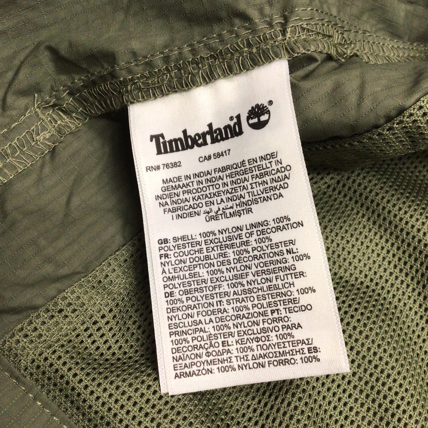 BNWT Timberland Green Thin Overshirt w/Convertible Sleeves Size XL