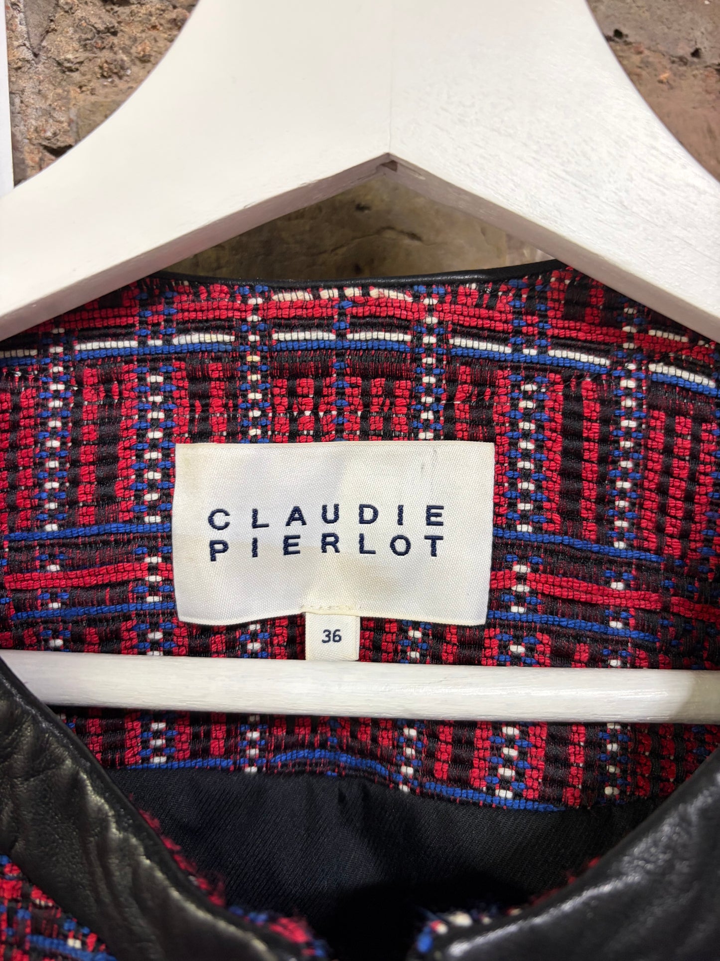 Claudie Pierlot Plaid Tweed Jacket Size 8 / S