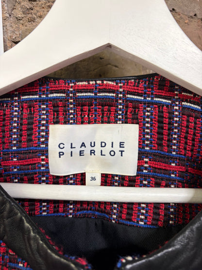 Claudie Pierlot Plaid Tweed Jacket Size 8 / S