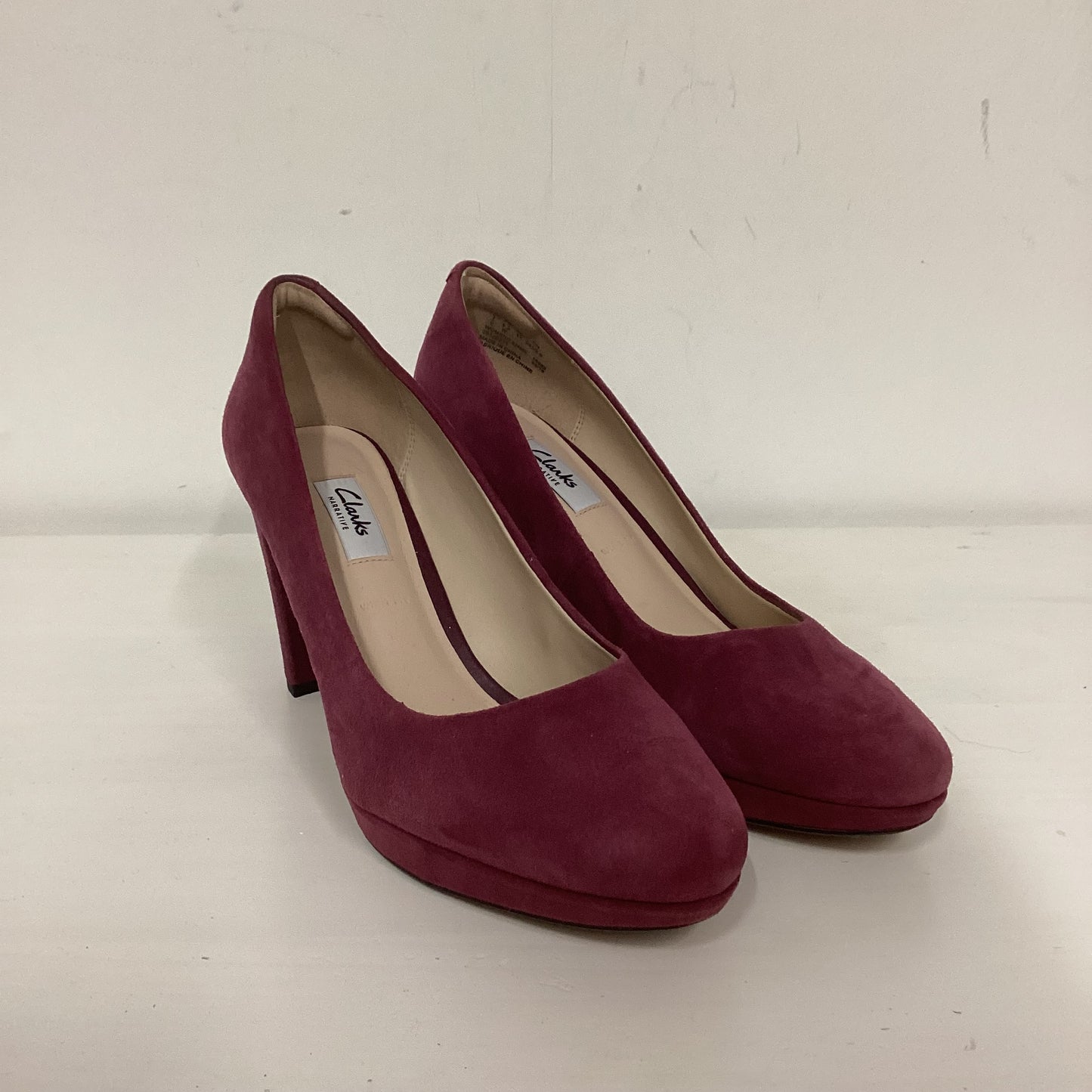 Clarks Burgundy Court Heel Shoes Size 7