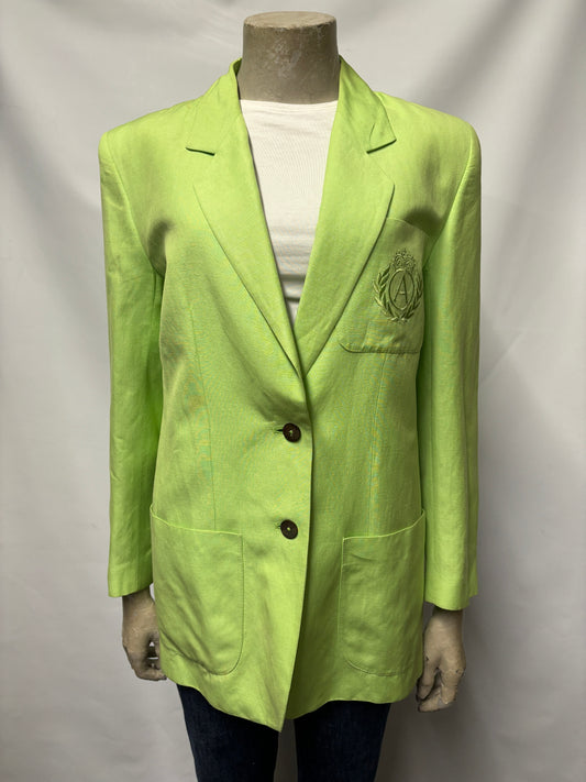 Vintage Alexon Lime Green Linen Sporting Jacket 8