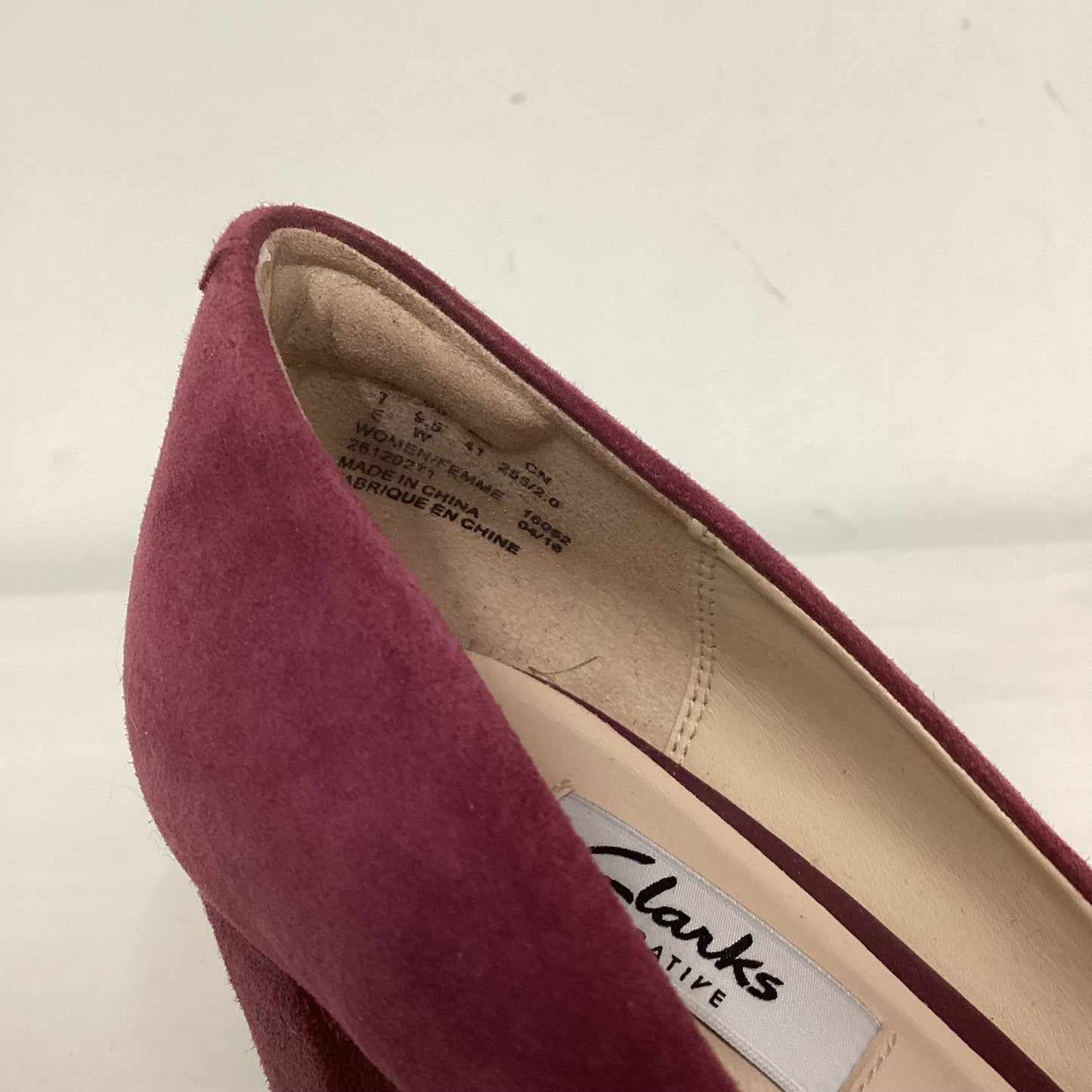 Clarks Burgundy Court Heel Shoes Size 7