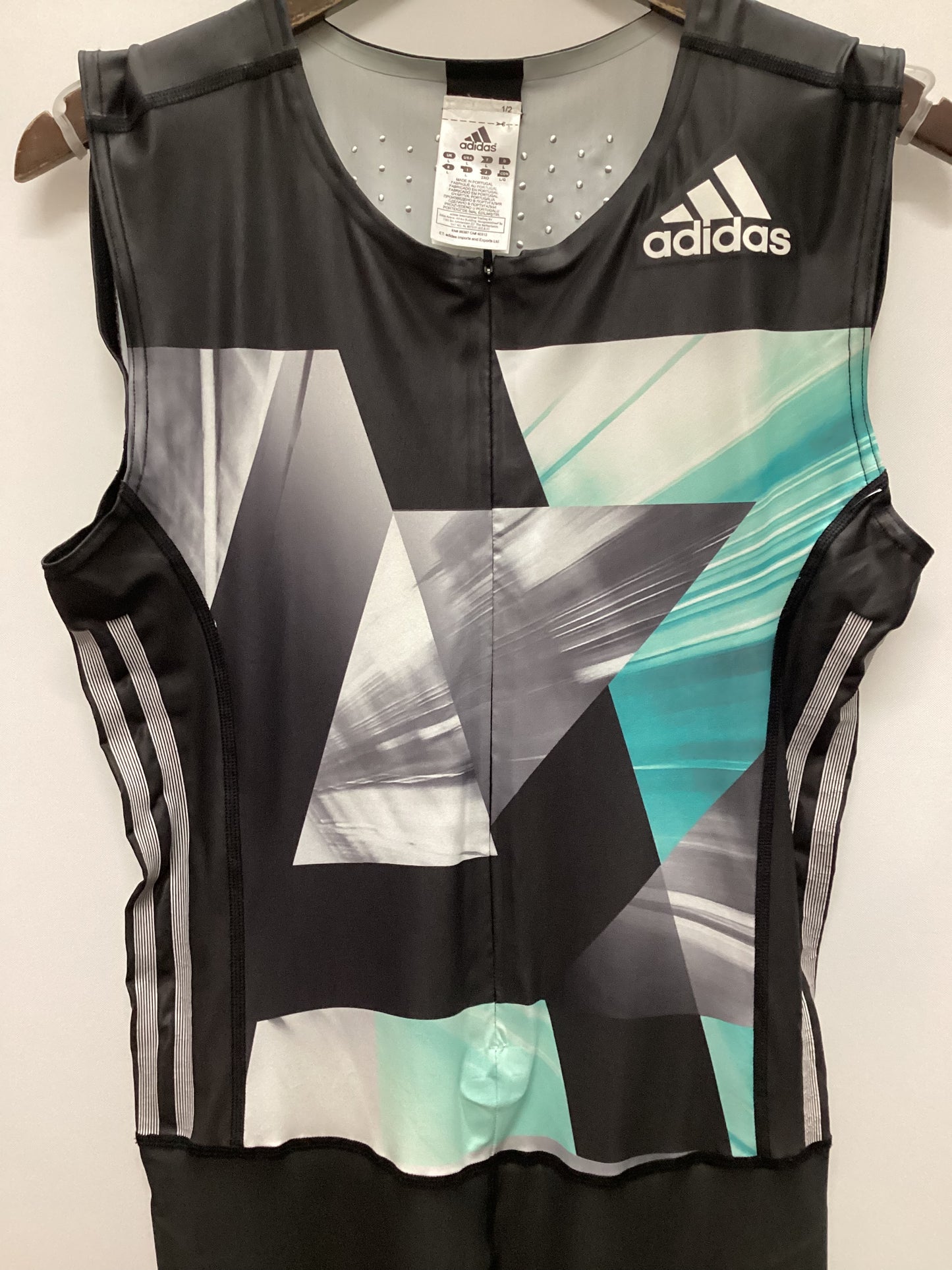 BNWT Adidas Thriatlon Performance Suit Black and Aqua Size L