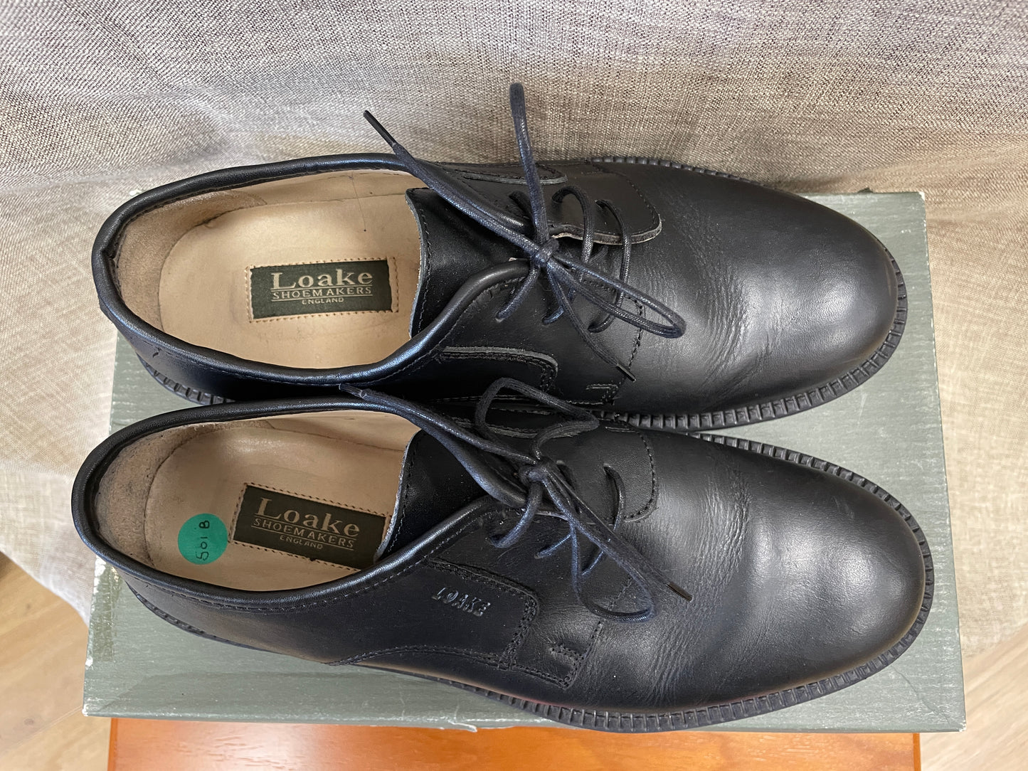 Loake New in Box Black Leather Lace Up Shoes UK 8.5