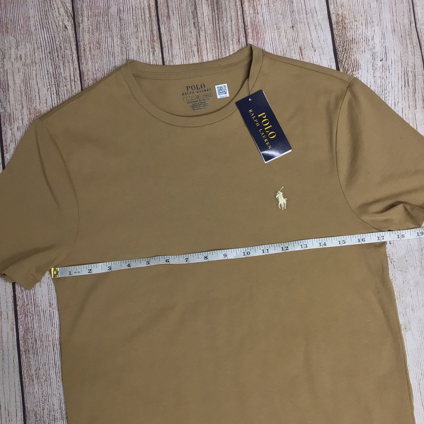 BNWT Polo Ralph Lauren Tan Brown Slim Fit T Shirt Size S