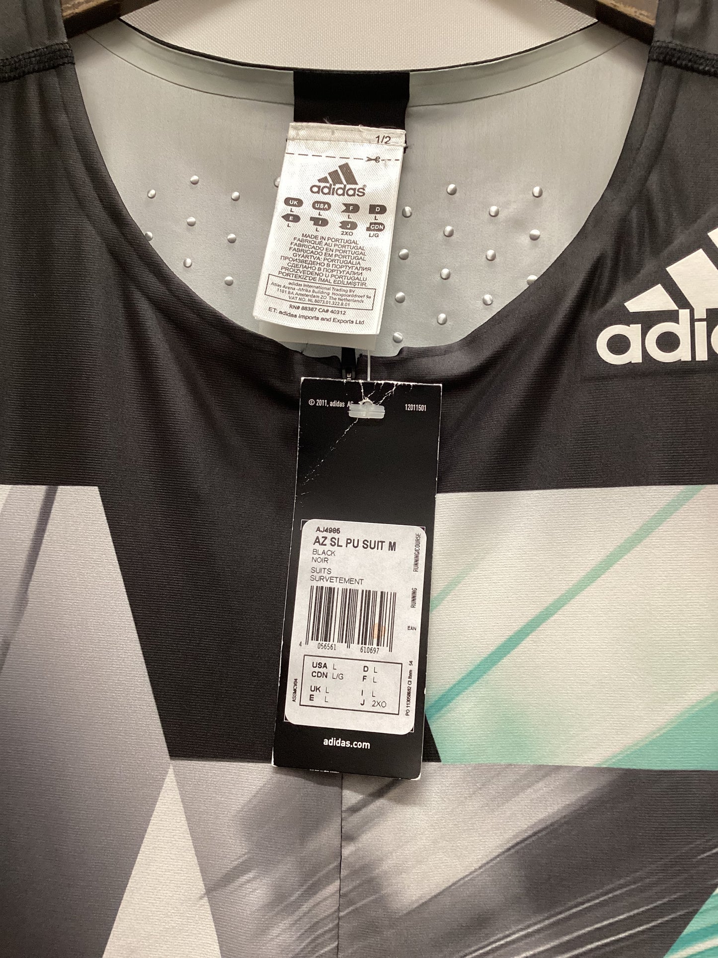 BNWT Adidas Thriatlon Performance Suit Black and Aqua Size L