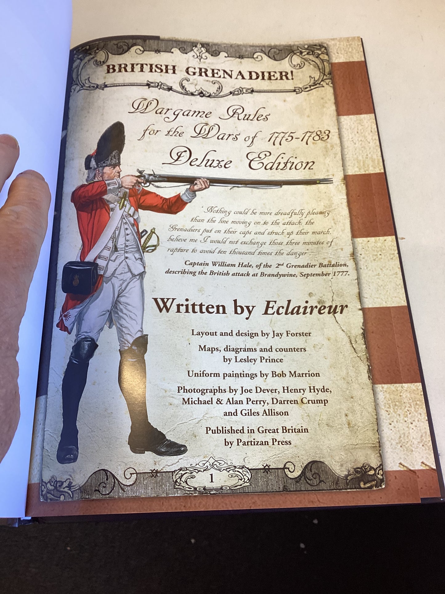 British Grenadier Deluxe Edition Wargaming The Wars for America 1775 - 1783 Wargame Rules With Playsheet By Eclaireur