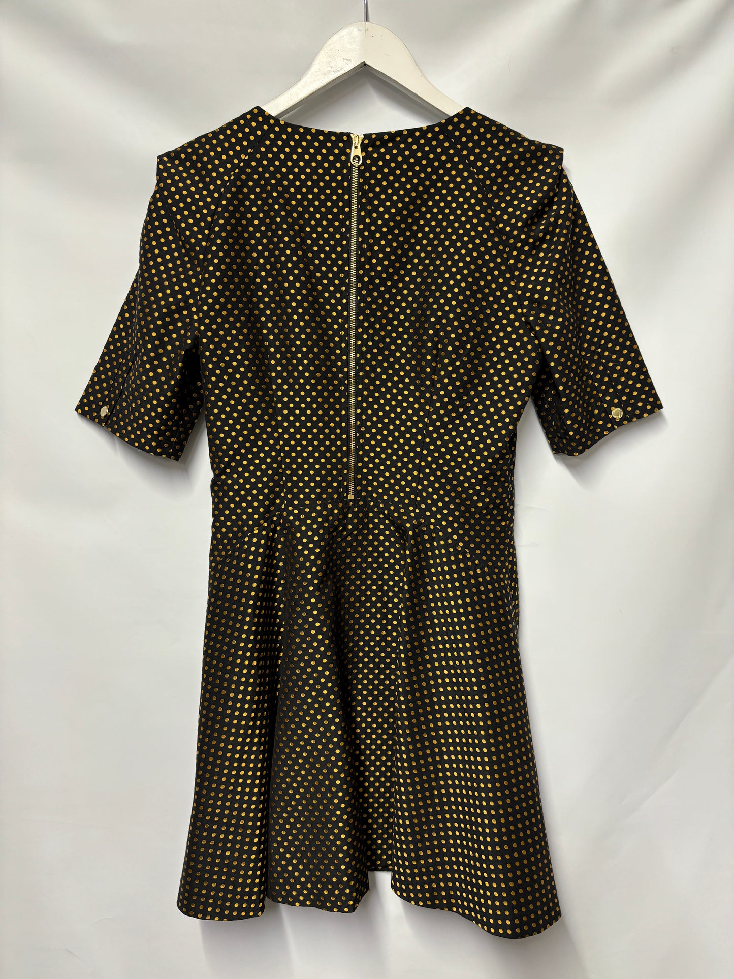 Ted Baker Black and Gold Polka Dot A-line Occasion Dress 3